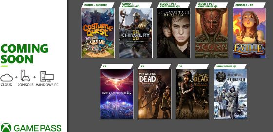 Xbox 게임패스, 10월 1차 추가 타이틀